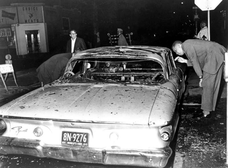 burned vehicle Harlem riot 1964
