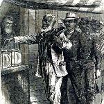 Illustration depicting the first black vote in 1867.